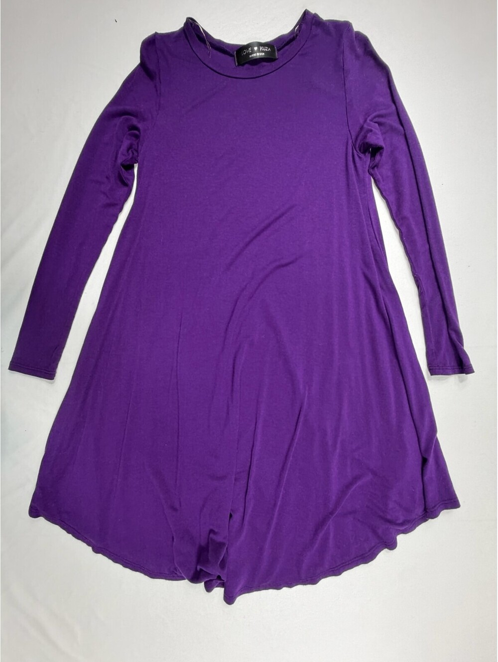 Love Kuza Purple Long Sleeve Casual Dress Size S